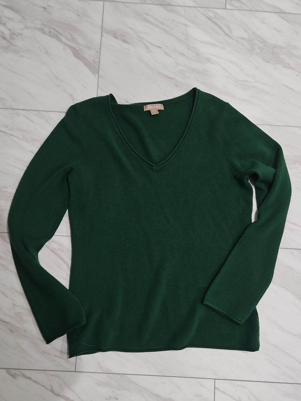White Stag Women's V-Neck Sweater in Forest Green